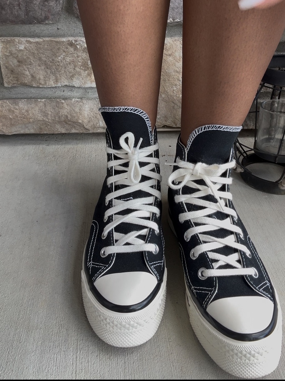 Classic High-Top Canvas Sneakers - Black/White